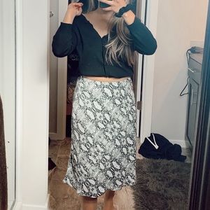 Socialite snakeskin print midi skirt